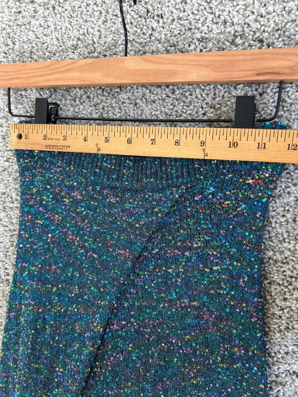 Loewe Women's Sz M Knotted-Hem sequined knitted midi skirt Glittery Maxi - Picture 13 of 16